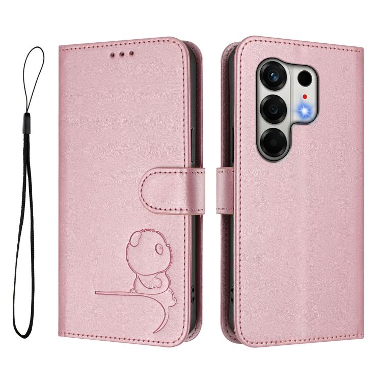 For Tecno Camon 50 4G Litter Panda Embossing RFID Leather Phone Case with Lanyard