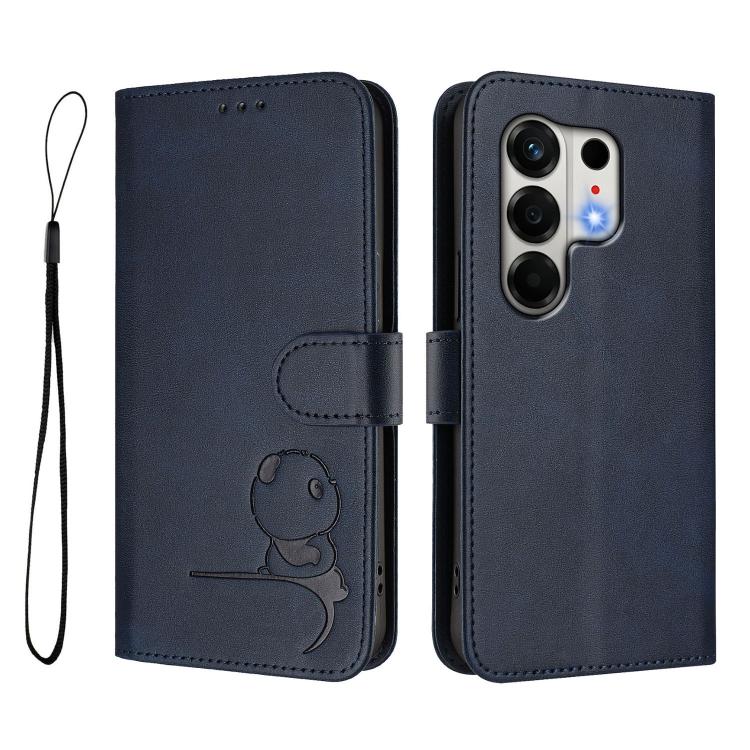 For Tecno Camon 50 4G Litter Panda Embossing RFID Leather Phone Case with Lanyard