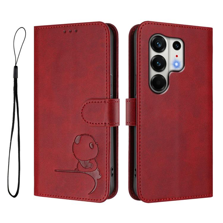 For Tecno Camon 50 Pro 4G Litter Panda Embossing RFID Leather Phone Case with Lanyard
