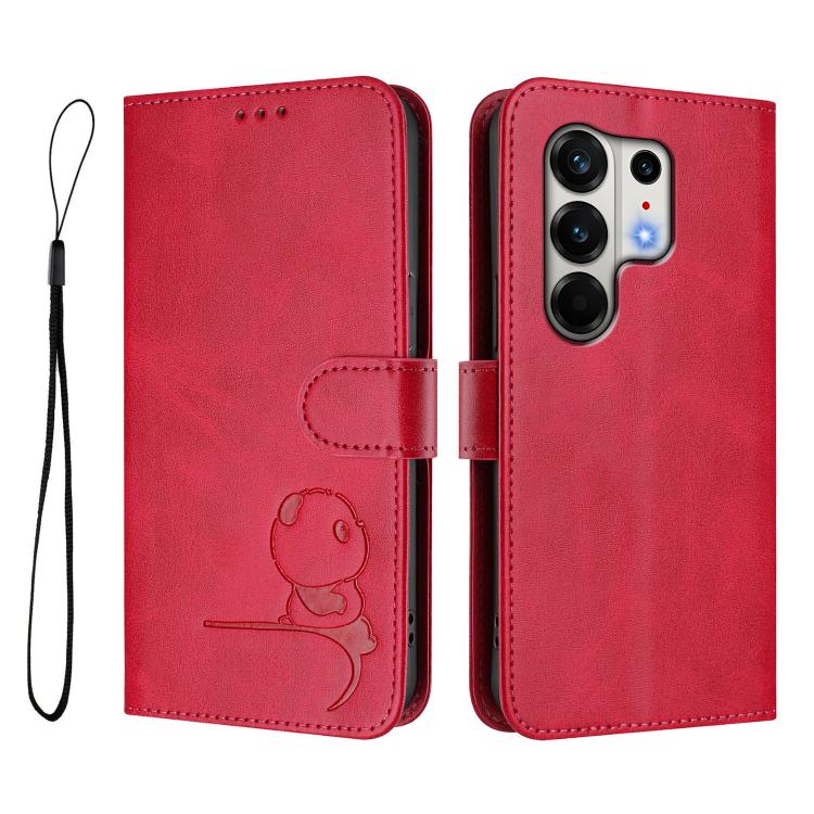 For Tecno Camon 50 Pro 4G Litter Panda Embossing RFID Leather Phone Case with Lanyard