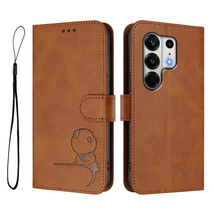 For Tecno Camon 50 Pro 4G Litter Panda Embossing RFID Leather Phone Case with Lanyard