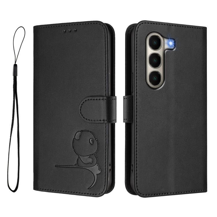 For itel A95 5G Litter Panda Embossing RFID Leather Phone Case with Lanyard