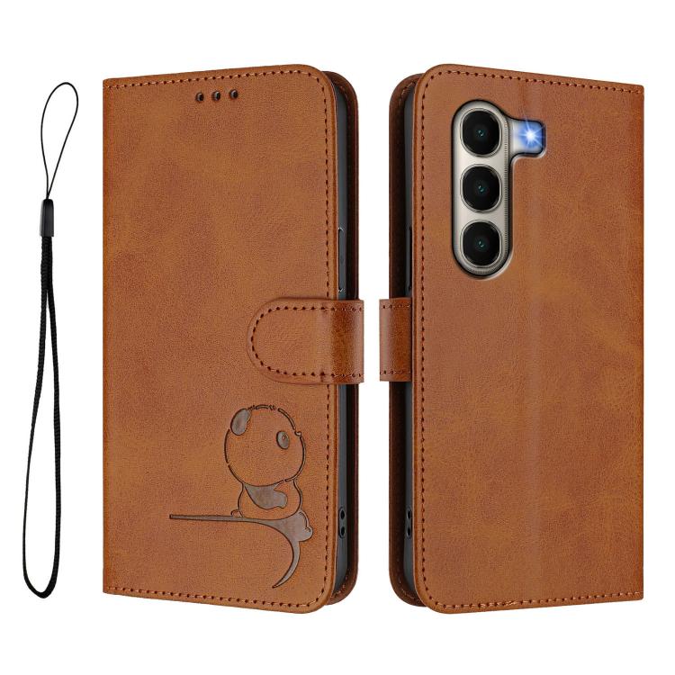 For itel A95 5G Litter Panda Embossing RFID Leather Phone Case with Lanyard