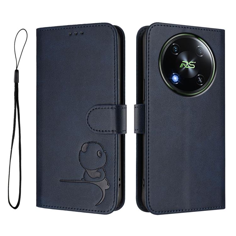 For itel RS4 Litter Panda Embossing RFID Leather Phone Case with Lanyard