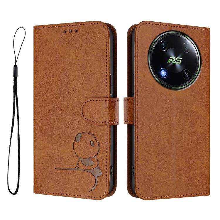 For itel RS4 Litter Panda Embossing RFID Leather Phone Case with Lanyard
