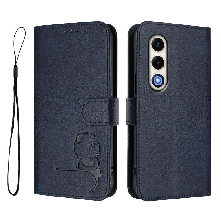 For itel S25 Litter Panda Embossing RFID Leather Phone Case with Lanyard