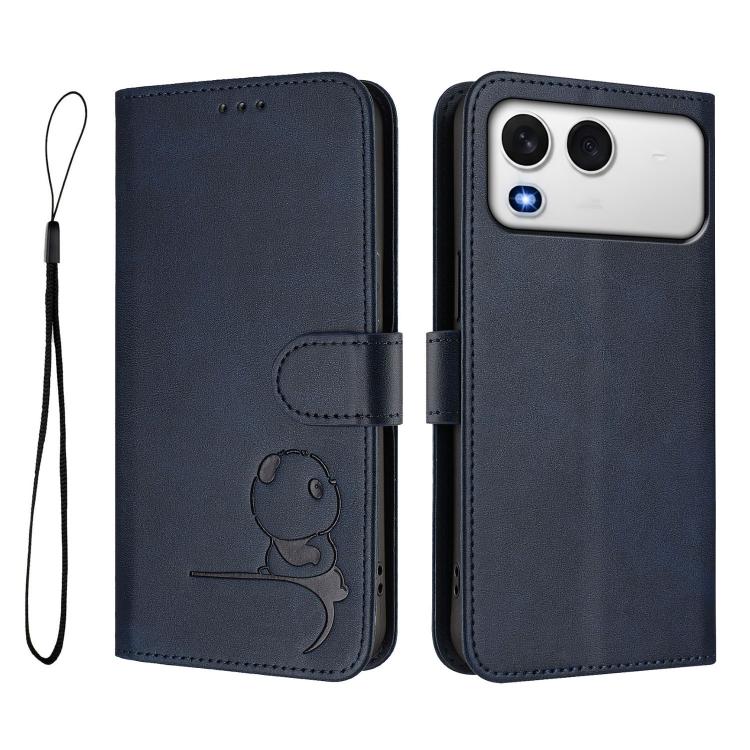 For itel A200 / A200+ 4G Litter Panda Embossing RFID Leather Phone Case with Lanyard