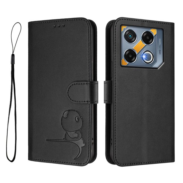 For Infinix GT 20 Pro Litter Panda Embossing RFID Leather Phone Case with Lanyard