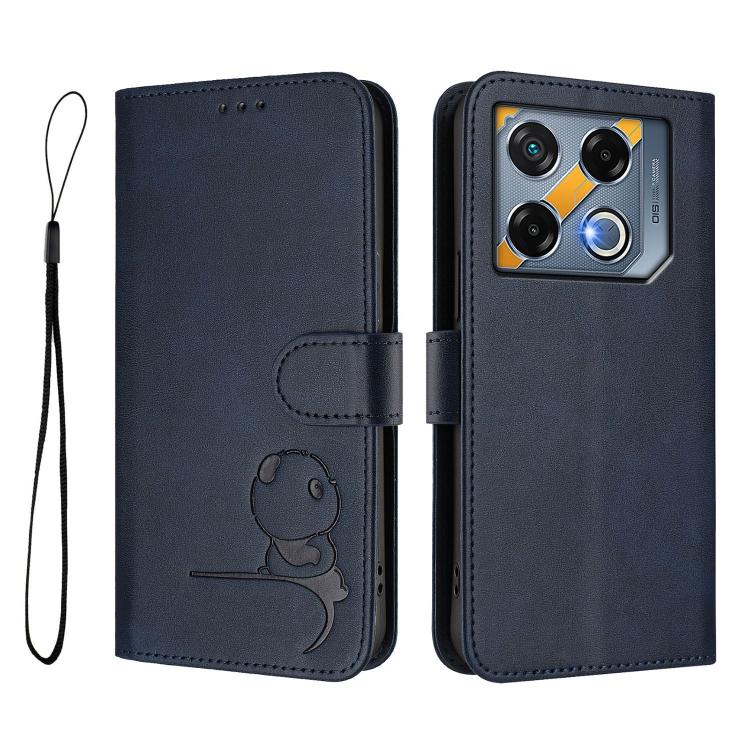 For Infinix GT 20 Pro Litter Panda Embossing RFID Leather Phone Case with Lanyard