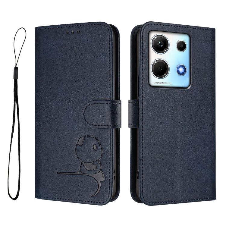 For Infinix Note 30 4G / 5G Litter Panda Embossing RFID Leather Phone Case with Lanyard