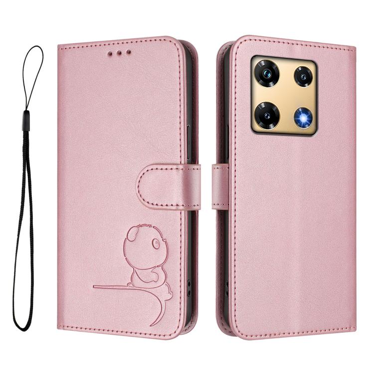 For Infinix Note 30 Pro 4G Litter Panda Embossing RFID Leather Phone Case with Lanyard