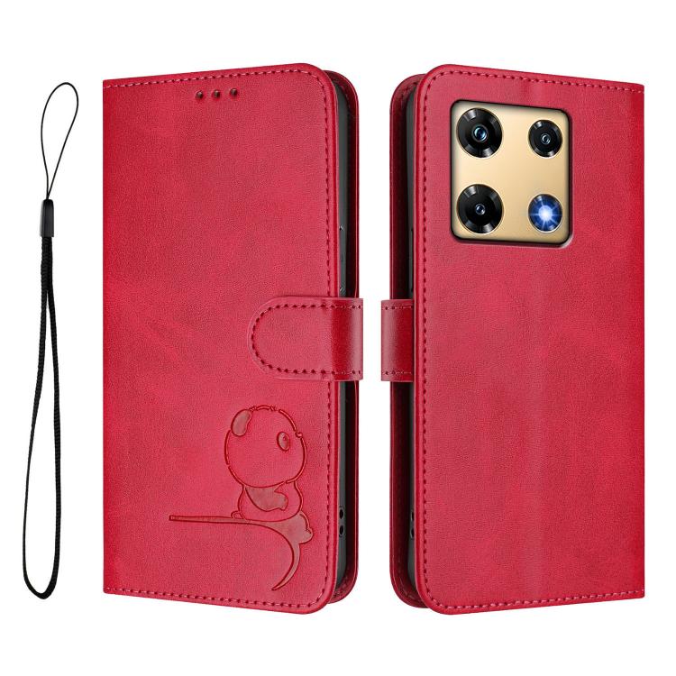 For Infinix Note 30 Pro 4G Litter Panda Embossing RFID Leather Phone Case with Lanyard