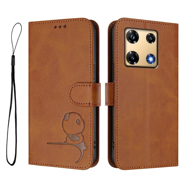 For Infinix Note 30 Pro 4G Litter Panda Embossing RFID Leather Phone Case with Lanyard
