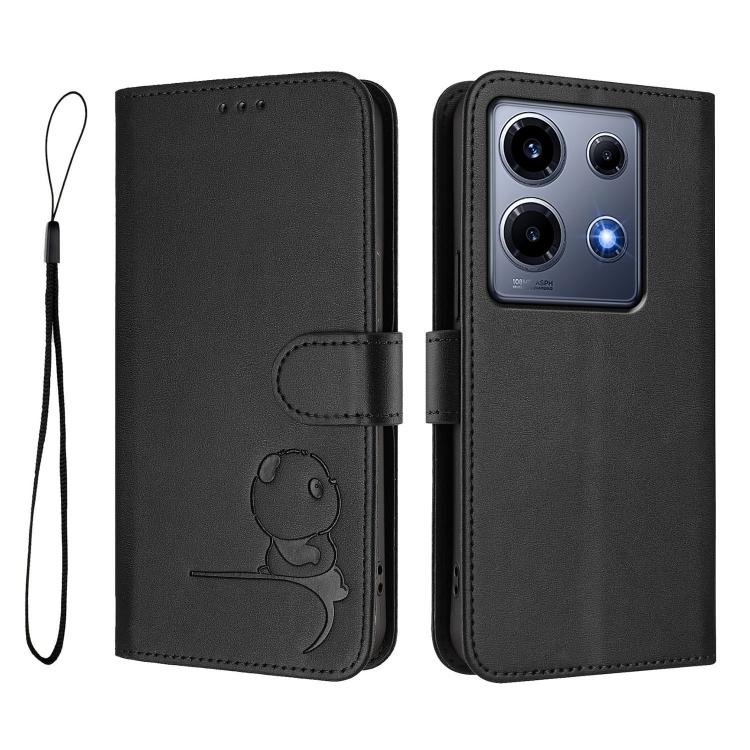 Infinix Note 30 VIP Litter Panda Embossing RFID Leather Phone Case with Lanyard