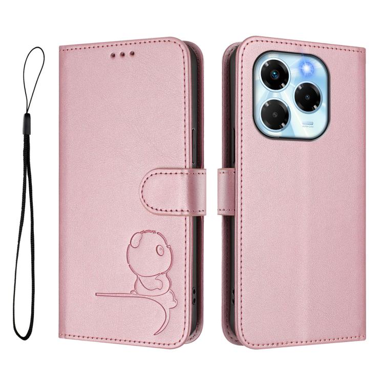 For Infinix Note 40X 5G Litter Panda Embossing RFID Leather Phone Case with Lanyard