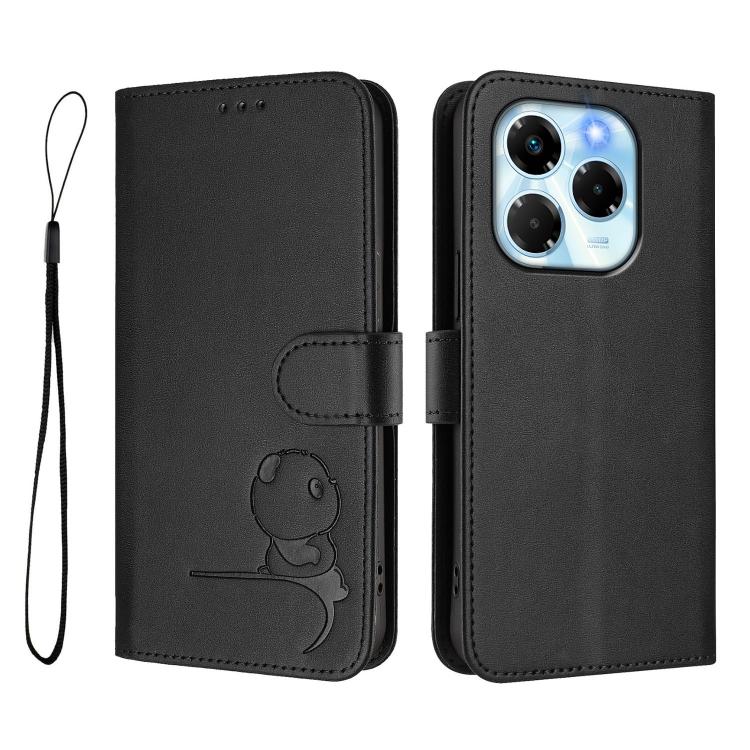 For Infinix Note 40X 5G Litter Panda Embossing RFID Leather Phone Case with Lanyard