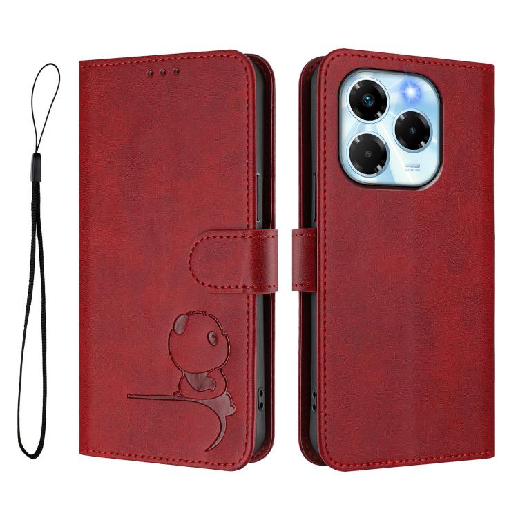 For Infinix Note 40X 5G Litter Panda Embossing RFID Leather Phone Case with Lanyard