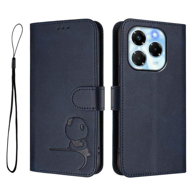 For Infinix Note 40X 5G Litter Panda Embossing RFID Leather Phone Case with Lanyard