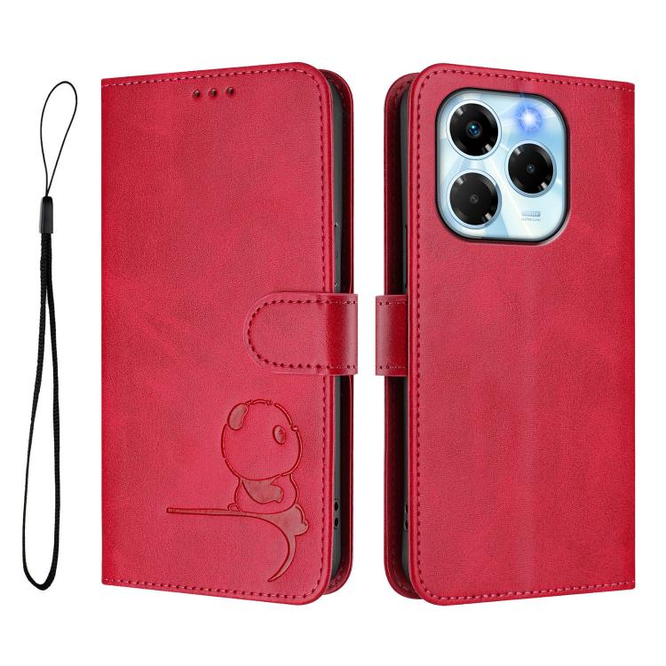 For Infinix Note 40X 5G Litter Panda Embossing RFID Leather Phone Case with Lanyard