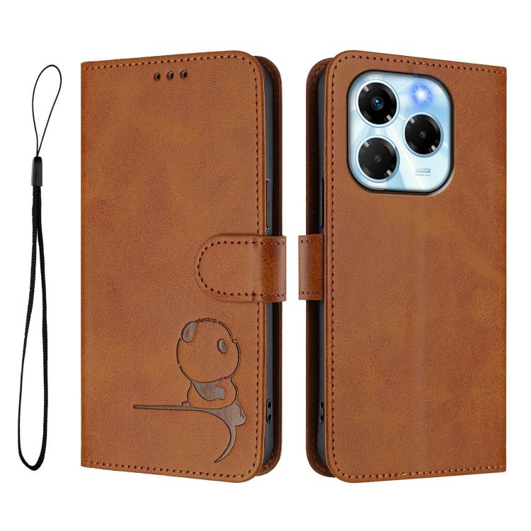 For Infinix Note 40X 5G Litter Panda Embossing RFID Leather Phone Case with Lanyard