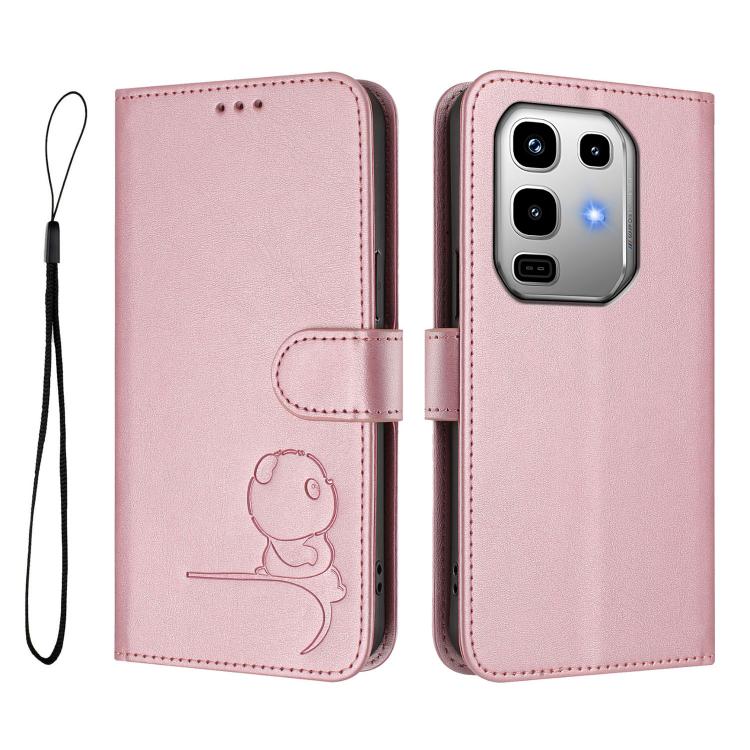 For Infinix Note 50 4G / 50 Pro 4G Litter Panda Embossing RFID Leather Phone Case with Lanyard
