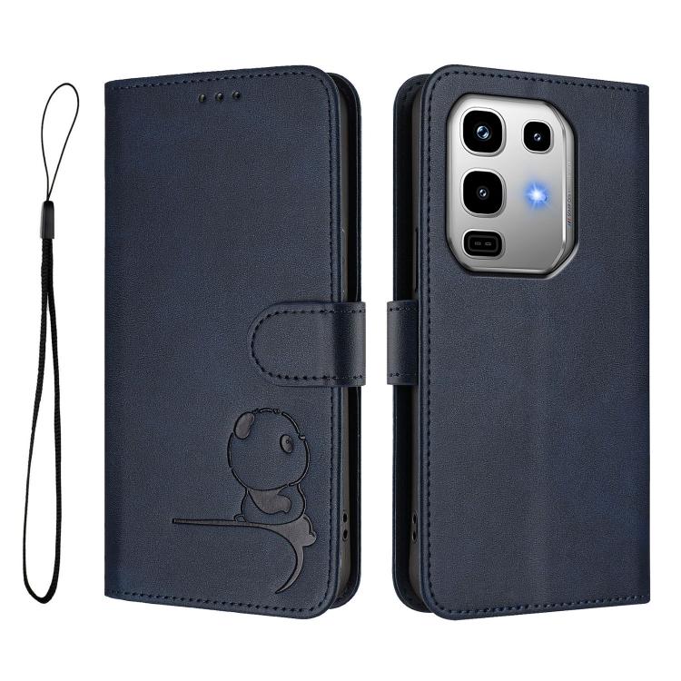 For Infinix Note 50 4G / 50 Pro 4G Litter Panda Embossing RFID Leather Phone Case with Lanyard