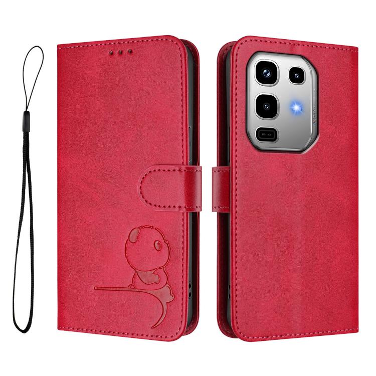 For Infinix Note 50 4G / 50 Pro 4G Litter Panda Embossing RFID Leather Phone Case with Lanyard