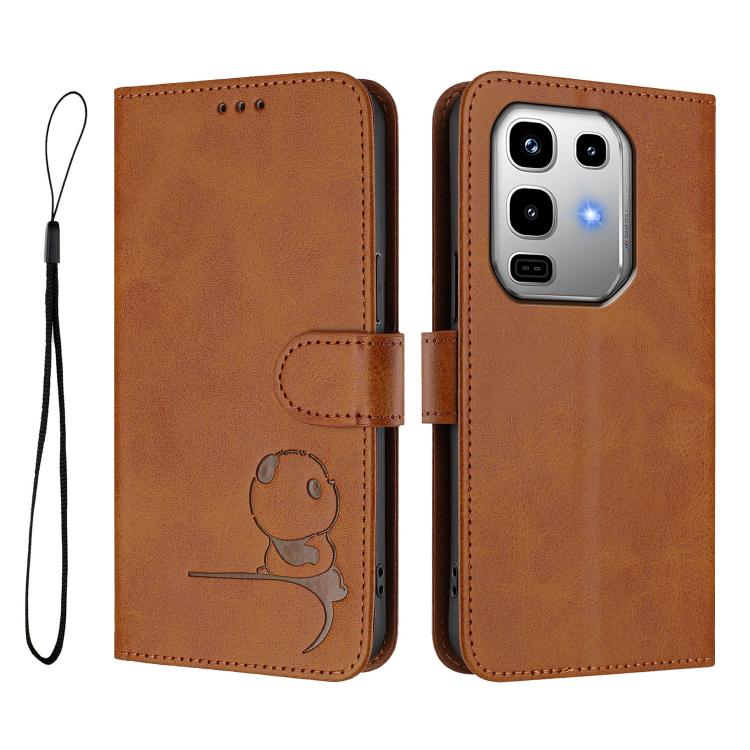 For Infinix Note 50 4G / 50 Pro 4G Litter Panda Embossing RFID Leather Phone Case with Lanyard