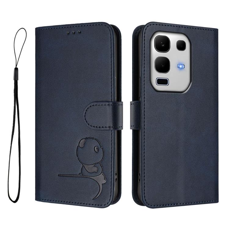 For Infinix Note 50s Litter Panda Embossing RFID Leather Phone Case with Lanyard