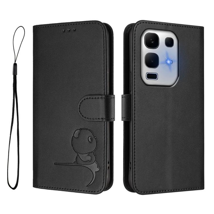 For Infinix Note 50x Litter Panda Embossing RFID Leather Phone Case with Lanyard