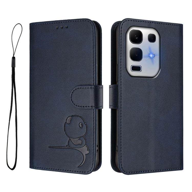 For Infinix Note 50x Litter Panda Embossing RFID Leather Phone Case with Lanyard