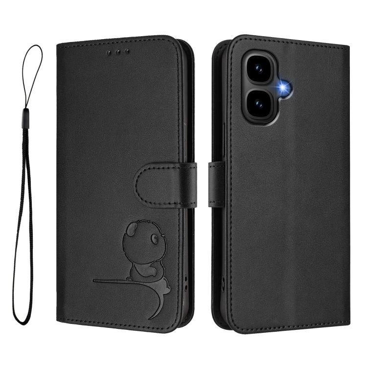 For Infinix Smart 10 / Tecno Pop 10 Litter Panda Embossing RFID Leather Phone Case with Lanyard