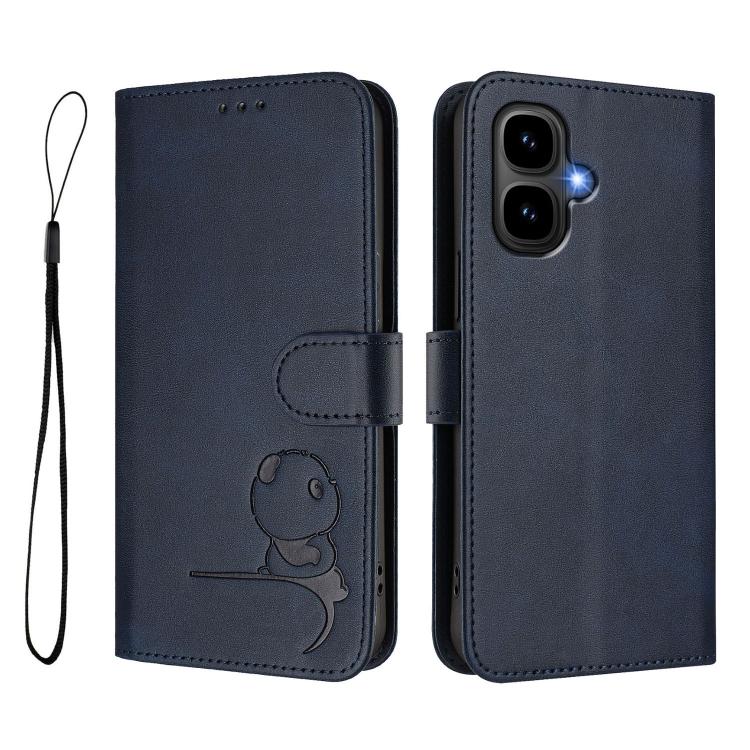 For Infinix Smart 10 / Tecno Pop 10 Litter Panda Embossing RFID Leather Phone Case with Lanyard