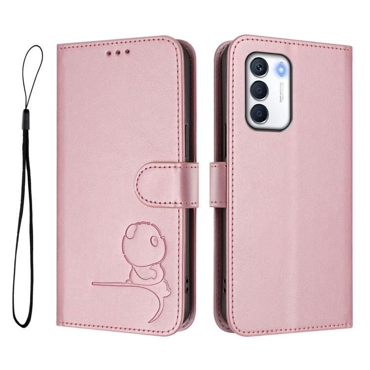 For Infinix Zero 5G 2023 Litter Panda Embossing RFID Leather Phone Case with Lanyard