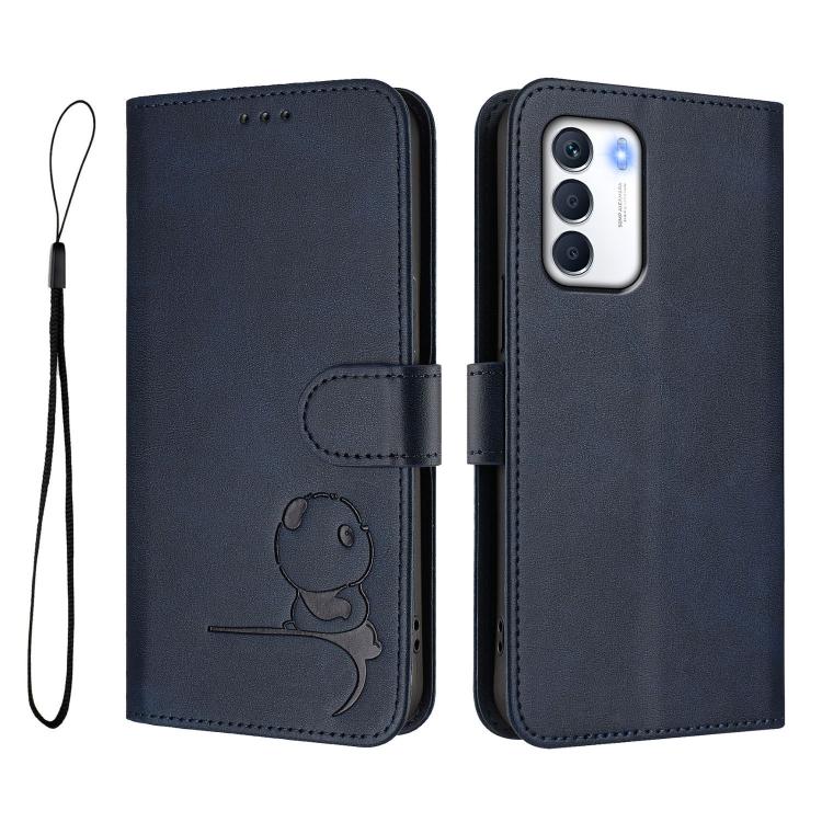 For Infinix Zero 5G 2023 Litter Panda Embossing RFID Leather Phone Case with Lanyard
