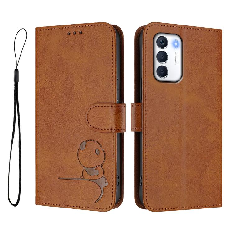 For Infinix Zero 5G 2023 Litter Panda Embossing RFID Leather Phone Case with Lanyard