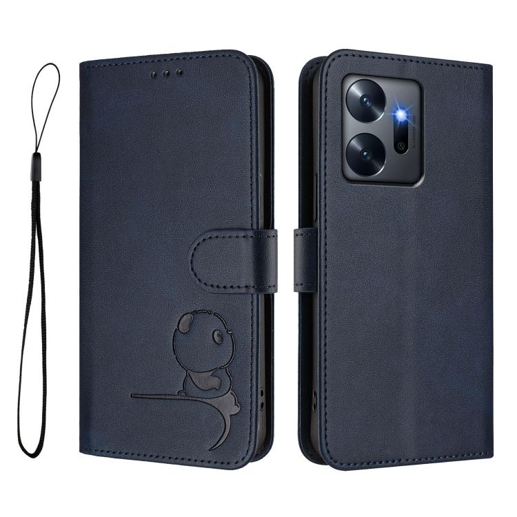 For Infinix Zero 20 Litter Panda Embossing RFID Leather Phone Case with Lanyard