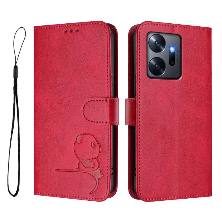 For Infinix Zero 20 Litter Panda Embossing RFID Leather Phone Case with Lanyard