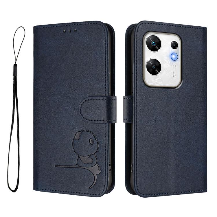 For Infinix Zero 30 4G Litter Panda Embossing RFID Leather Phone Case with Lanyard