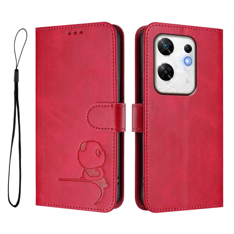 For Infinix Zero 30 4G Litter Panda Embossing RFID Leather Phone Case with Lanyard