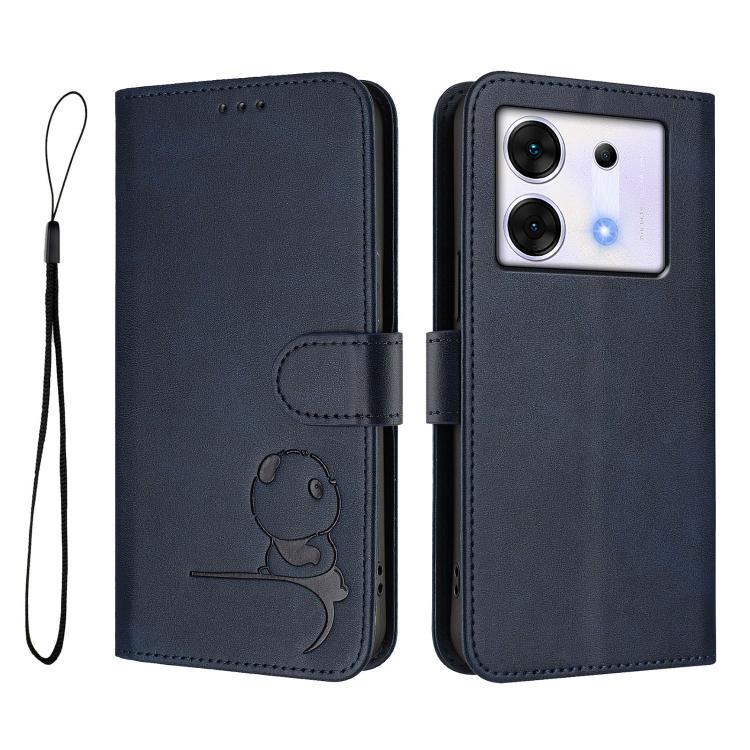 For Infinix Zero 30 5G Litter Panda Embossing RFID Leather Phone Case with Lanyard