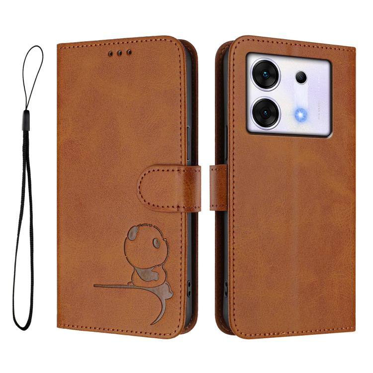 For Infinix Zero 30 5G Litter Panda Embossing RFID Leather Phone Case with Lanyard