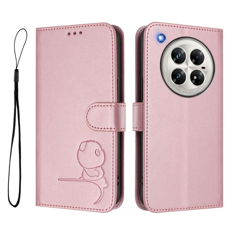 For Infinix Zero 40 4G / 5G Litter Panda Embossing RFID Leather Phone Case with Lanyard