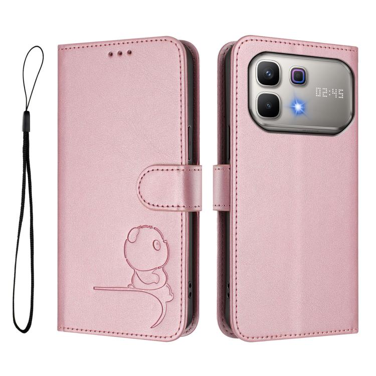 For Infinix Note 60 / 60 Pro 5G Litter Panda Embossing RFID Leather Phone Case with Lanyard