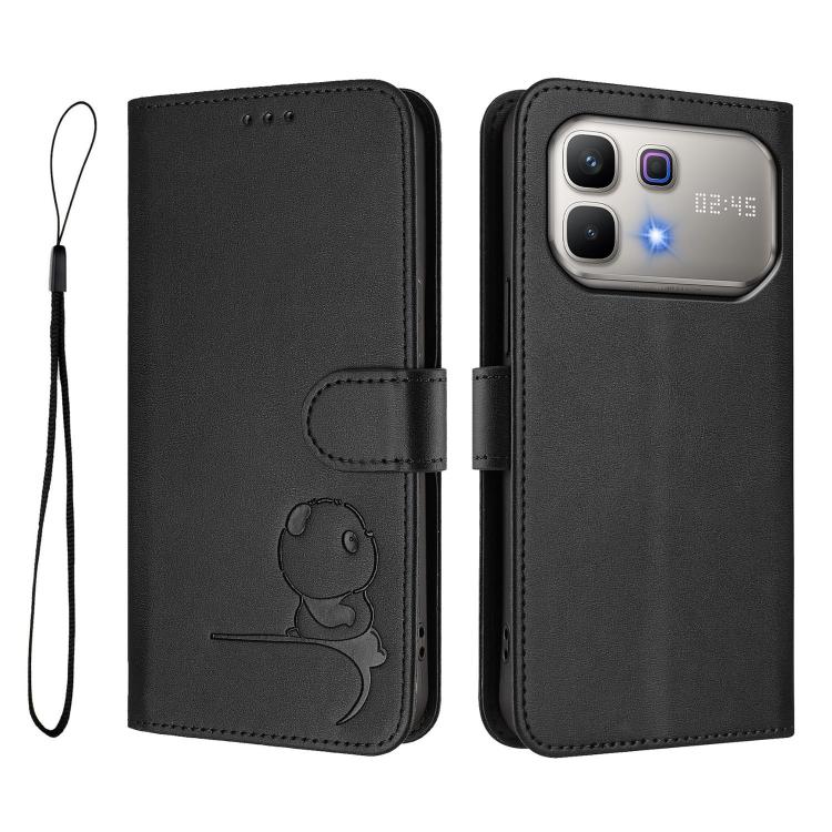 For Infinix Note 60 / 60 Pro 5G Litter Panda Embossing RFID Leather Phone Case with Lanyard