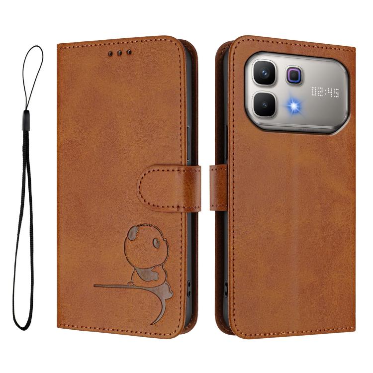 For Infinix Note 60 / 60 Pro 5G Litter Panda Embossing RFID Leather Phone Case with Lanyard