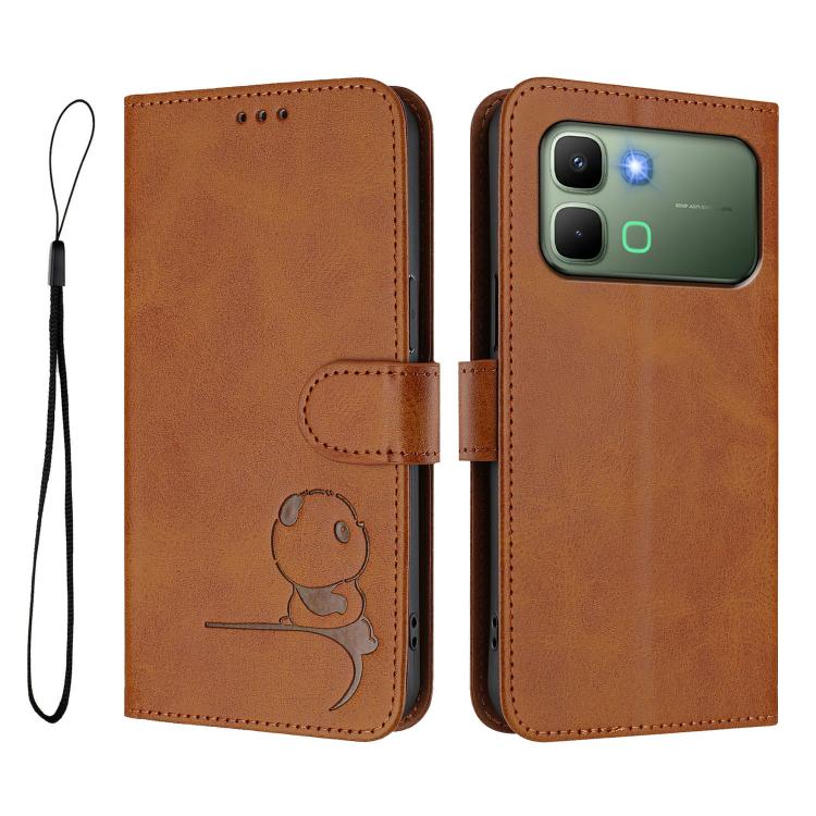 For Infinix Note Edge 5G Litter Panda Embossing RFID Leather Phone Case with Lanyard
