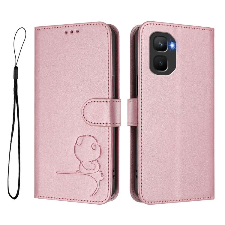 For Infinix GT 50 Pro 5G Litter Panda Embossing RFID Leather Phone Case with Lanyard
