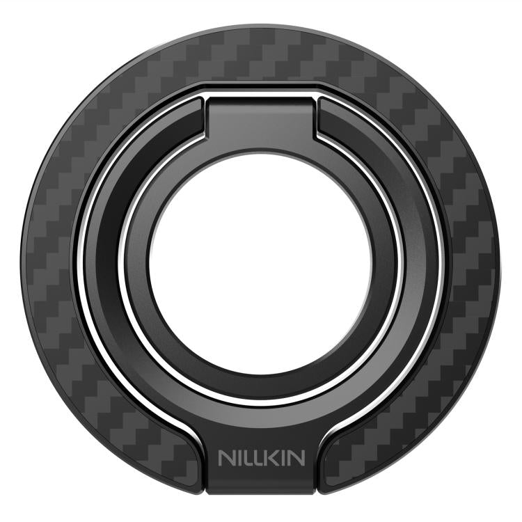 NILLKIN NKL13 FiberSnap 360 Degree Rotating Double-Sided Magnetic Finger Ring Phone Holder - Black
