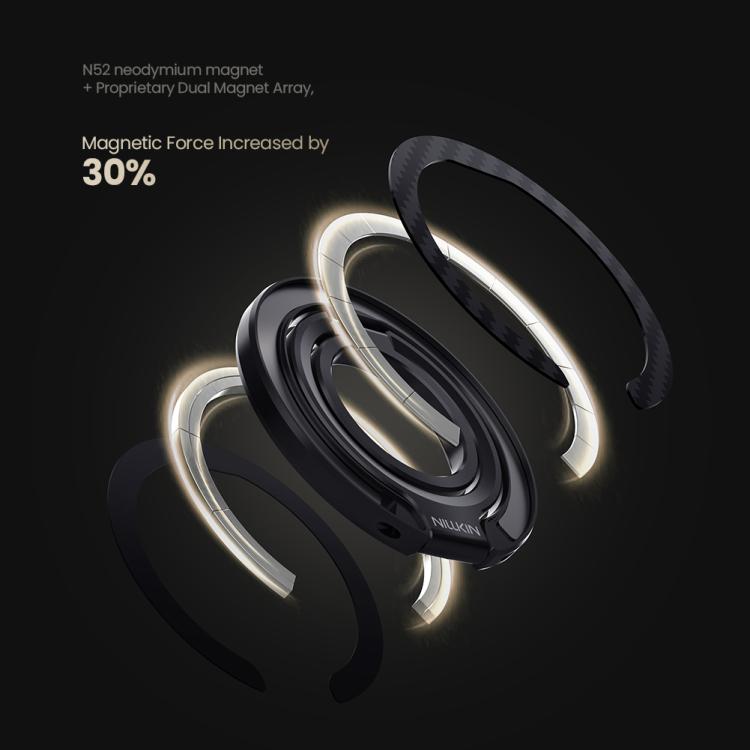 NILLKIN NKL13 FiberSnap 360 Degree Rotating Double-Sided Magnetic Finger Ring Phone Holder - Black